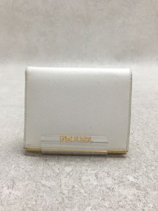 PRADA◆サフィアーノ/2つ折り財布/レザー/ホワイト