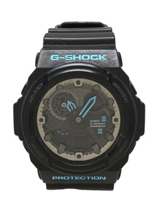 CASIO◆クォーツ腕時計・G-SHOCK/デジアナ/ラバー/BLK