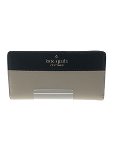 kate spade new york◆長財布/レザー/BEG/スナップボタン