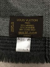 LOUIS VUITTON◆カシミヤ混ロゴマフラー/ウール/GRY-LGRY_画像2