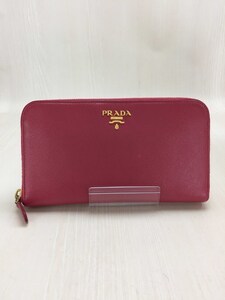 PRADA◆プラダ/長財布/SAFFIANO METAL/レザー/ピンク/無地/1ML506