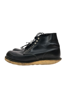 RED WING◆CLASSIC ROUND/レースアップブーツ・6インチクラシックプレーントゥ/US9/BLK/レザー