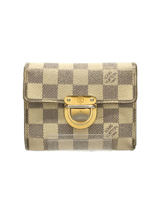 LOUIS VUITTON◆ポルト・フォイユ・コアラ_ダミエ・アズール_WHT/ビニール/ホワイト/ルイヴィトン/N60013