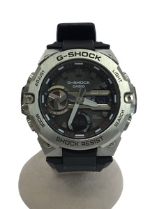 CASIO◆ソーラー腕時計_G-SHOCK/デジアナ/ステンレス/BLK/BLK/SS