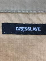 DRESSLAVE◆パールボタン長袖シャツワンピース/38/コットン/BEG/無地/日本製_画像3