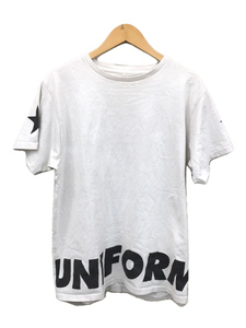 uniform experiment◆Tシャツ/2/コットン/WHT/裾ロゴ