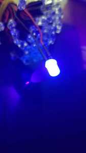 12v配線付　led 5mm UV色　パープル　紫　20本