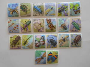 昆虫シリーズ　全種類揃い　未使用60円切手 　全20種類完（）
