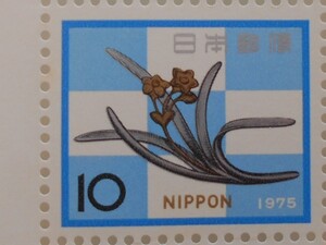 1975年年賀切手　水仙の釘隠し　未使用10円切手（975）