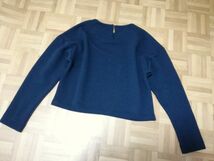 y3357★AZUL by moussy★横リブ長袖ショート丈トップス★ネイビー★S_画像5