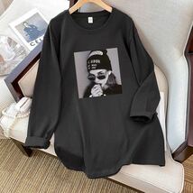 レディース トップス Tシャツ 春秋 カジュアル 丸首 ゆったり 可愛い 大きいサイズ 長袖 LUDA307(3色M-3XL)_画像7