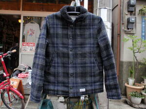 日本製　TEEDEE CLOTHING（ティーディー）　中綿入りのチェック柄なN-1タイプのメルトンジャケット　サイズＭ