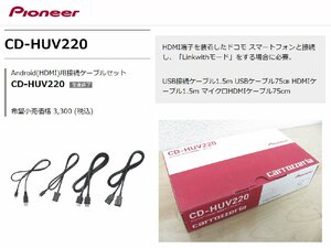 [105273-A]カロッツェリア CD-HUV220 アンドロイド用 HDMI 接続ケーブルセット サイバーナビ/アプリユニット 未使用