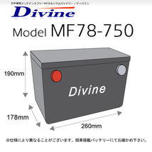 MF78-750 DIVINEバッテリー / アメ車 78-6MF 78-6YR 互換 キャディラック コンコース ゼビル ドゥビル フリーウッド 他_画像2