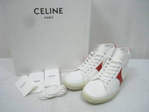 new goods 2021 year regular price 91960 jpy CELINE Celine Trio mf race up sneakers mid white white size 38