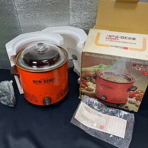 ★大阪堺市/引き取り可★未使用 長期保管品 象印 ZOJIRUSHI CSR-350 電気陶器鍋 スロークッカー 昭和レトロ 家庭用調理器 オレンジ★