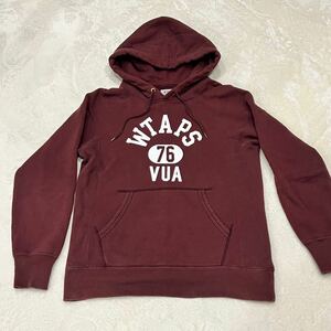 [ prompt decision ] rare WTAPS S size sweat Logo Parker WTaps pull over Parker college Logo American Casual neighborhood dark red 