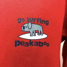 M 良品 PEAKABOO 赤 スウェット 両面プリント トレーナー ピーカブー オールドサーフ ビンテージ 古着 90s surf サーフィン_画像5