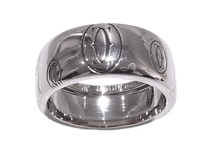 カルティエ Cartier ハッピーバースデー LM リング 指輪 750 K18WG ホワイトゴールド #53 約13号 ロゴリング【中古】【程度A】【美品】