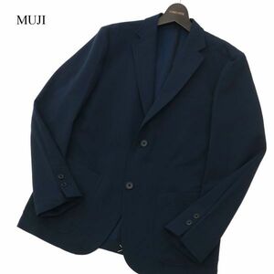 美品★ MUJI 無印良品 通年★ 2B アンコン テーラード ジャケット Sz.S　メンズ ネイビー　C3T01857_3#O