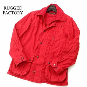 RUGGED FACTORY ラギッドファクトリー 通年 ミリタリー風★ ジップ ワーク ジャケット ブルゾン Sz.M　メンズ 赤　C3T02385_3#O