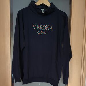 昭和レトロ古着　EMMEDI ITALIA VERONA トレーナー　紺色　L　ポケット付き　 9