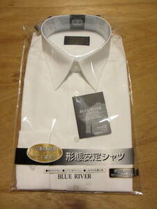 BLUE RIVER 形態安定シャツ 38-80 白 綿50% ポリエステル50% 