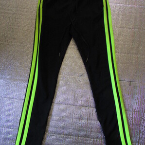 BLACK FLAME サイドライン トラックパンツ スキニー ブラックフレイム ネオン イエロー カラー フリーサイズ F 蛍光色 黒 送料無料