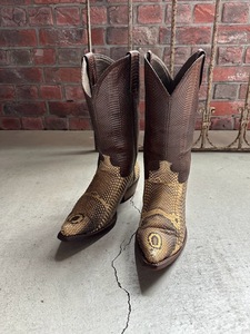  rare special Vintage COBRAko brass gold western boots all Sune -ks gold reptiles Tony Lama Tony Lama