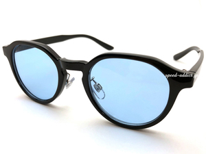 CROWN PANTO BOSTON SUNGLASS BLACK × LIGHT BLUE/クラウンパントボストンブラックライトブルー黒縁眼鏡伊達メガネ軽量レトロuv紫外線対策