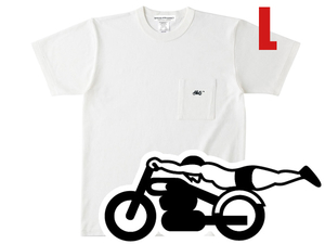 スピードアディクト POCKET T-shirt NATURAL L/ポケットTシャツポケtee刺繍ワッペンワンポイントドラッグレースnascar英車英国車