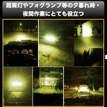 LED ワークライト イエロー 作業灯 12V/24V 18W 防水 フォグランプ 投光器 照明 ライトバー 2個 黄色 インボイス対応_画像9