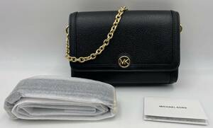 N300 【Michael Kors/マイケルコース】 美品!! ショルダーバッグ チェーンショルダー ショルダーストラップ付 レディース ブラック 黒