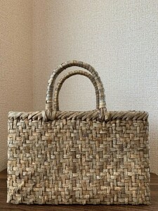  walnut . peach handmade basket bag 