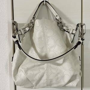 美品　COACH　コーチ　パーフォレイテッド レザー ブルック 2WAY ハンドバッグ