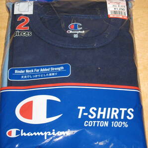 チャンピオン Champion 丸首半袖シャツ (Tシャツ) 2枚入り メンズ Mサイズ 中紺 コットン 送¥185～の画像1