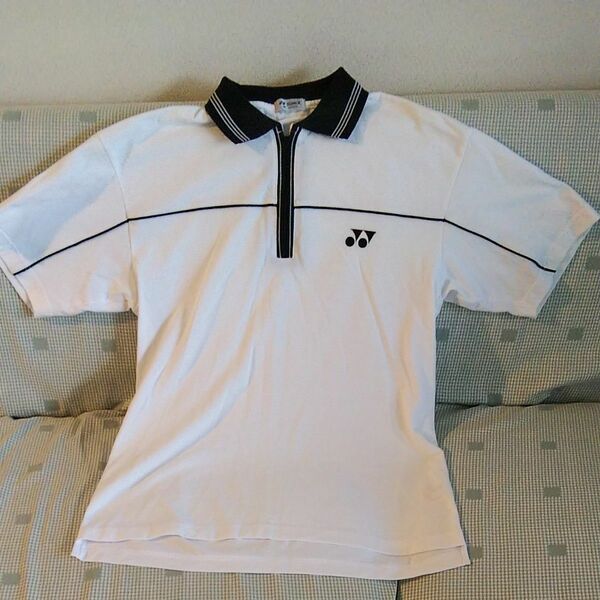 最終値下 YONEX Mサイズ ヨネックス ゲームシャツ ジップアップ バドミントン テニスウェア 綿混 日本製 ユニセックス