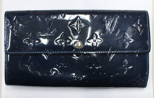 【LOUIS VUITTON】ルイヴィトン ポルトフォイユ・サラ モノグラム ヴェルニ 二つ折り 長財布 M93667 ブルーニュイ
