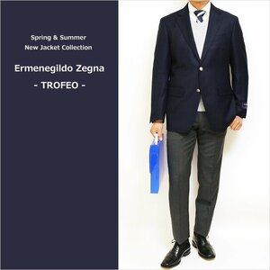 SALE новый товар весна лето Ermenegildo Zegna Super150s Trefeo темно синий темно-синий одноцветный темно синий пятно 2. кнопка жакет BB4