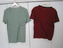 ２枚セット　Uアローズ購入　イタリア製　MADE IN ITALY ボーダーVネックTシャツ　小さめサイズ　SかXSサイズ_画像2