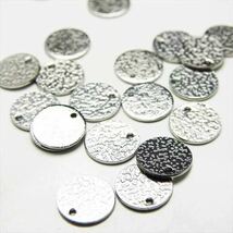 ステンレス メタルプレート 丸 槌目 10mm 4個セット シルバー 鎚目 金属アレルギー対応 サージカルステンレス ニッケルフリー tymvg_画像1