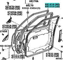 【トヨタ純正新品】TOYOTA 未使用品 ★超希少品★ ランクル80 ドアガラスラン フロント左右セット ランドクルーザー HDJ81V FZJ80G FJ80G_画像2