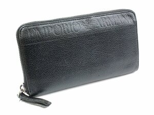 EMPORIO ARMANI/ Emporio Armani раунд застежка-молния длинный кошелек черный YEME49 YSL5J 81072 под кожу 