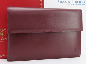  очень красивый товар Cartier Must линия ручная сумочка ручная сумочка клатч сумка бордо машина f кожа L1000176