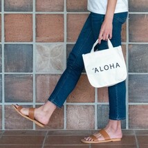 ★HALEIWA HAPPY MARKET★ハワイアン雑貨／ハワイ／ミニ トートバッグ/ハレイワハッピーマーケット＜ALOHA ネイビー＞_画像7