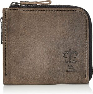  purse leather original leather made in Japan men's stylish compact L character fastener koru terrorism Cortello wallet gray black 