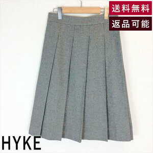 ハイク HYKE スカート グレー ボックスプリーツ ウール サイズ２ E1101H003-E1109 中古 古着