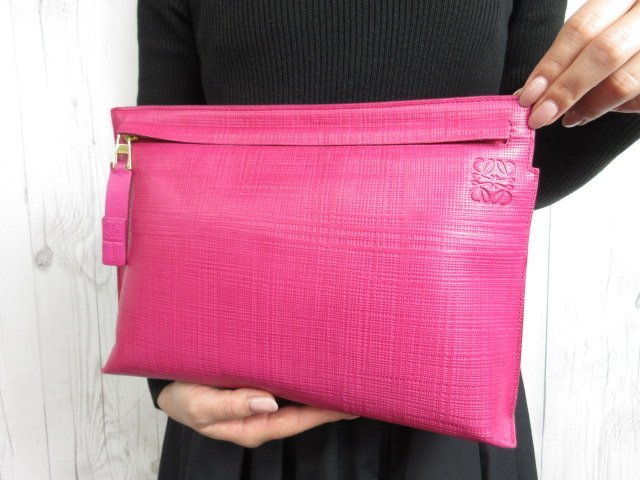 おしゃれ 極美品 LOEWE ロエベ パイソン アナグラム パーティーバッグ