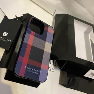 ●新品送料込 BLACK LABEL CRESTBRIDGE iPhone13PRO 対応 青赤系 CBチェック iPhoneケース ブラックレーベルクレストブリッジ