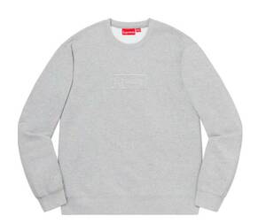 国内正規品　新品未使用　Supreme Cutout Logo Crewneck Heather Grey M　Medium シュプリーム ボックス ロゴ クルーネック　ヘザーグレー